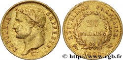 20 francs or Napoléon tête laurée, République française 1808 Lille F.515/8