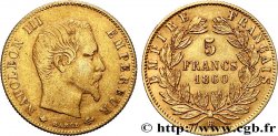 5 francs or Napoléon III, tête nue, grand module 1860 Strasbourg F.501/13