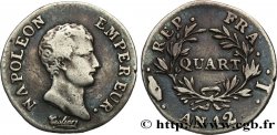 Quart (de franc) Napoléon Empereur, Calendrier révolutionnaire 1804 Limoges F.158/4