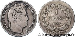 1 franc Louis-Philippe, couronne de chêne 1836 Rouen F.210/51
