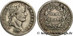 Demi-franc Napoléon Ier tête laurée, République française, buste fin 1808 Strasbourg F.177/4