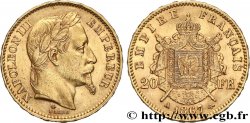 20 francs or Napoléon III, tête laurée 1867 Paris F.532/15