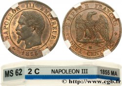 Deux centimes Napoléon III, tête nue 1855 Marseille F.107/36