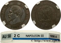 Deux centimes Napoléon III, tête nue 1856 Paris F.107/38