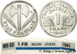 1 franc Francisque, légère 1943  F.223/3