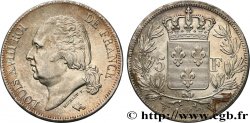 5 francs Louis XVIII, tête nue 1822 Lille F.309/73
