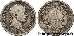 1 franc Napoléon Ier tête laurée, République française 1808 Lille F.204/15