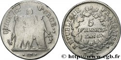 5 francs Union et Force, Union serré, avec glands intérieurs et gland extérieur, Tranche fautée 1797 Paris F.288/4