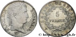 5 francs Napoléon Empereur, Empire français 1814 Lille F.307/86