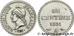 Un centime Dupré, IIe République, nickelée 1851 Paris F.101/8