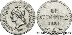 Un centime Dupré, IIe République, nickelée 1851 Paris F.101/8
