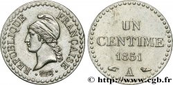 Un centime Dupré, IIe République, nickelée 1851 Paris F.101/8