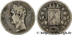 1 franc Charles X, matrice du revers à quatre feuilles 1828 Perpignan F.207A/10