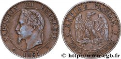 Deux centimes Napoléon III, tête laurée 1861 Strasbourg F.108/2
