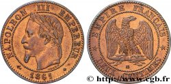 Deux centimes Napoléon III, tête laurée 1861 Strasbourg F.108A/2