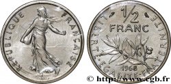 Piéfort Argent de 1/2 franc Semeuse 1968 Paris GEM.91 P2
