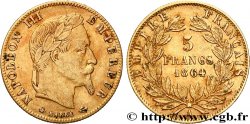 5 francs or Napoléon III, tête laurée 1864 Paris F.502/5 TTB 