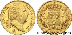 20 francs or Louis XVIII, tête nue 1816 Paris F.519/1