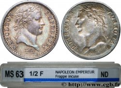 Demi-franc Napoléon Ier tête laurée en frappe incuse n.d. s.l. F.178/- SPL63 GENI
