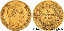 5 francs or Napoléon III, tête nue, grand module 1860 Strasbourg F.501/13