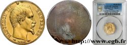 Essai de frappe uniface d’avers de 20 francs or Napoléon III tête nue n.d. Paris Maz.1611 a