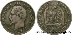 Cinq centimes Napoléon III, tête nue 1855 Rouen F.116/18