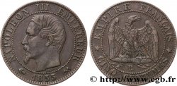 Cinq centimes Napoléon III, tête nue 1855 Rouen F.116/19