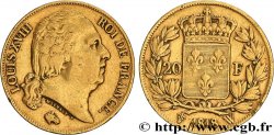 20 francs or Louis XVIII, tête nue 1818 Lille F.519/14