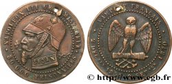 Médaille satirique Cu 25, module de Cinq centimes, type B “Os et Cigarette” 1870  Schw.B3c 