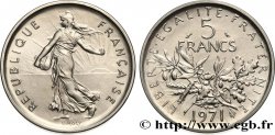 Piéfort nickel de 5 francs Semeuse, nickel 1971 Paris GEM.154 P1 