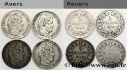 Lot de quatre pièces de 5 francs Louis-Philippe n.d. s.l. F.320/4