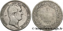 5 francs type Tiolier sans le I, tranche en creux 1830 Paris F.313/1
