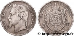 5 francs Napoléon III, tête laurée 1868 Strasbourg F.331/13