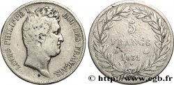 5 francs type Tiolier avec le I, tranche en creux 1831 Lyon F.315/17