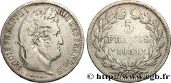 5 francs Ier type Domard, tranche en relief 1831 Lille F.320/13