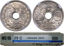 25 centimes Lindauer, maillechort 1939  F.172/3