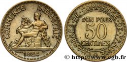 50 centimes Chambres de Commerce 1924 Paris F.191/6