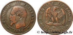 Deux centimes Napoléon III, tête nue, différent ancre 1855 Rouen F.107/22
