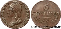 5 centimes Dupré, petit module 1796 Paris F.113/1