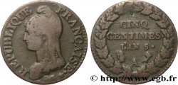 Cinq centimes Dupré, grand module 1797 Paris F.115/1
