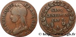 Cinq centimes Dupré, grand module 1799 Paris/Rouen F.115/55