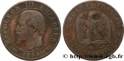 Cinq centimes Napoléon III, tête nue 1855 Strasbourg F.116/20