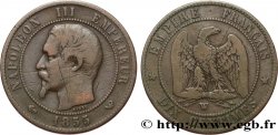 Dix centimes Napoléon III, tête nue 1855 Lille F.133/33