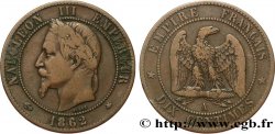 Dix centimes Napoléon III, tête laurée 1862 Paris F.134/7
