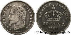 20 centimes Napoléon III, tête laurée, grand module 1868 Paris F.150/4