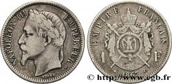 1 franc Napoléon III, tête laurée 1867 Strasbourg F.215/7