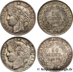 Lot de 2 pièces de 50 centimes Cérès, IIIe République n.d. n.l. F.189/-