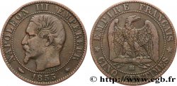 Cinq centimes Napoléon III, tête nue 1855 Strasbourg F.116/20
