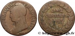Cinq centimes Dupré, grand module 1799 Paris F.115/44