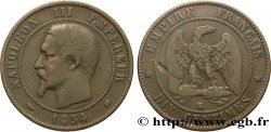 Dix centimes Napoléon III, tête nue 1854 Bordeaux F.133/16
